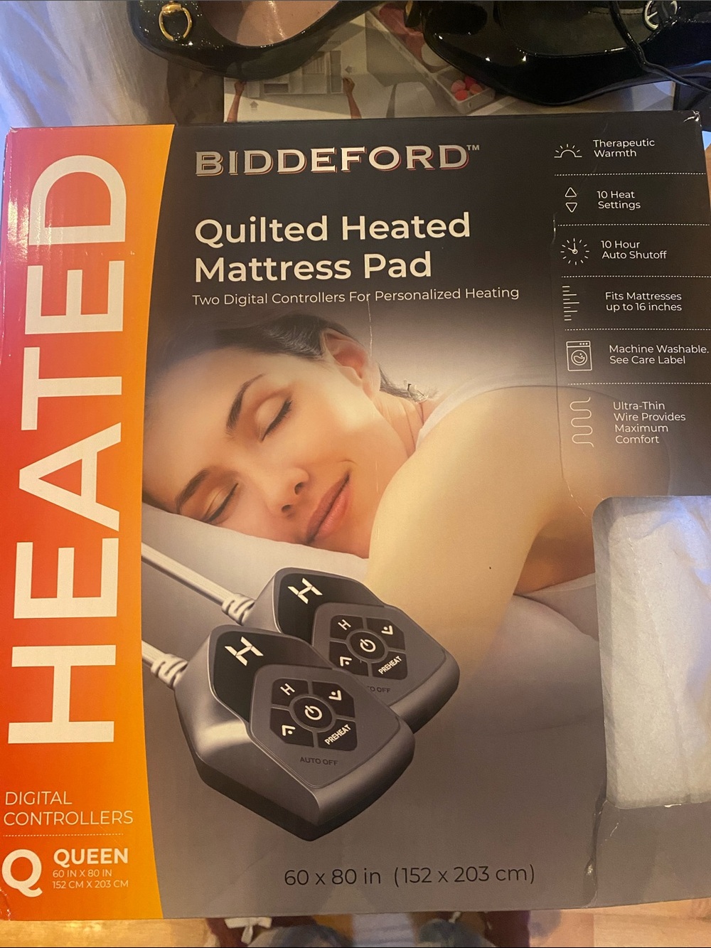 NIB Biddeford Quilted Heated Mattress Pad - Queen, White no offers